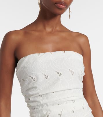 Abito lungo Moa in sangallo drappeggiato | Faithfull