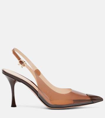Diana 85 leather-trimmed slingback pumps | Gianvito Rossi