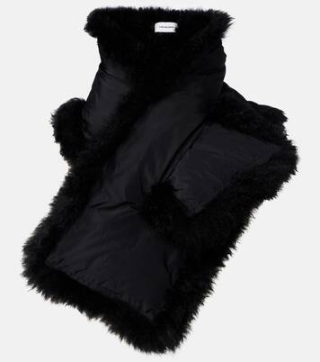 Reversible shearling down scarf | Yves Salomon