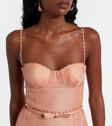 Hypnotic embellished linen and silk gown | Zimmermann