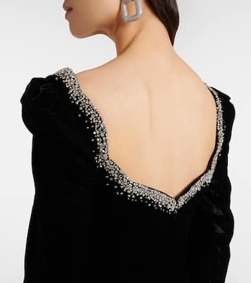 Minikleid Edie aus Samt mit Kristallen | Clio Peppiatt