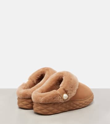 Diamond Maxi Mule F 스웨이드 슬립온 슈즈 | Jimmy Choo