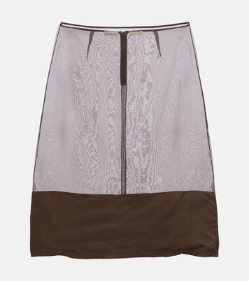 Mabel satin-trimmed mesh midi skirt | Calvin Klein Collection