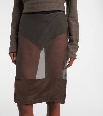 Mabel satin-trimmed mesh midi skirt | Calvin Klein Collection