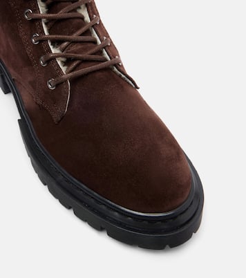 Henry shearling-lined suede combat boots | Staud