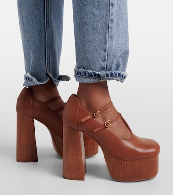 Loti leather platform Mary Jane pumps | Chloé