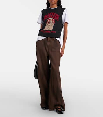 Bedruckter Pullunder aus einem Wollgemisch | Ganni