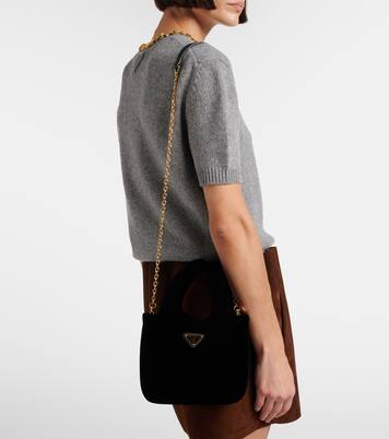 Mini velvet top-handle bag | Prada