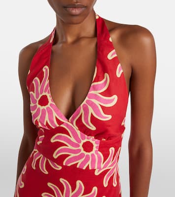 Bedrucktes Maxikleid Dasha aus Leinen | Cala de la Cruz