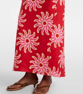 Bedrucktes Maxikleid Dasha aus Leinen | Cala de la Cruz