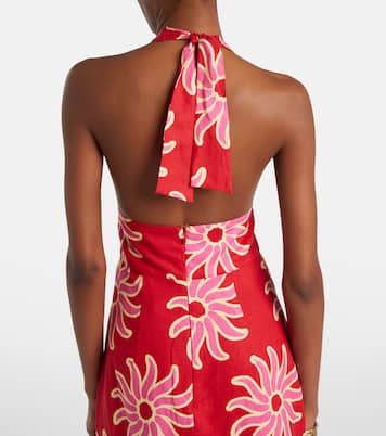 Bedrucktes Maxikleid Dasha aus Leinen | Cala de la Cruz