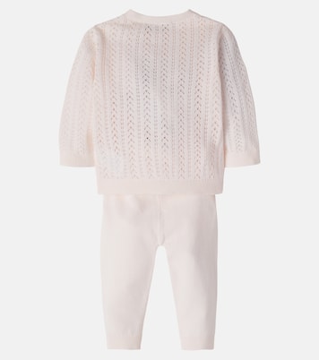 طقم لمولودة جديدة من كارديغان وبنطلون من القطن Laelou  | Bonpoint