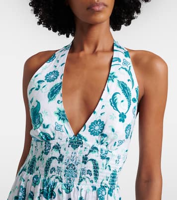 Kos paisley shirred linen maxi dress | Heidi Klein