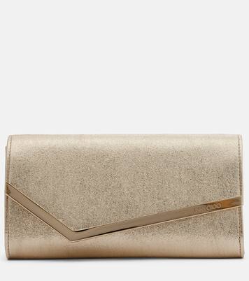 Emmie Small metallic leather clutch | Jimmy Choo