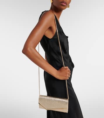 Emmie Small metallic leather clutch | Jimmy Choo