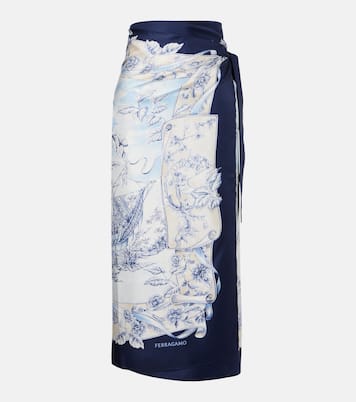 Falda envolvente de seda estampada | Ferragamo