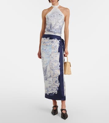 Falda envolvente de seda estampada | Ferragamo