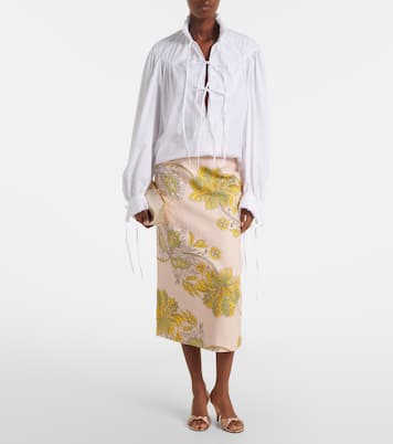Printed cotton midi skirt | La DoubleJ
