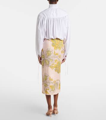 Printed cotton midi skirt | La DoubleJ