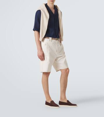Zapatos slip-on Chevron de ante | Brunello Cucinelli