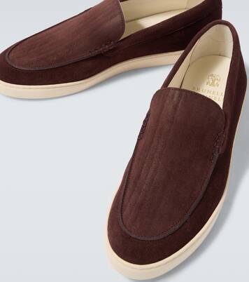 Zapatos slip-on Chevron de ante | Brunello Cucinelli