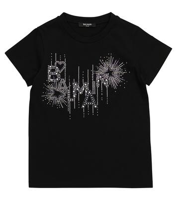 Logo embellished cotton T-shirt | Balmain Kids