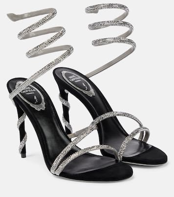Cleo crystal-embellished velvet sandals | Rene Caovilla