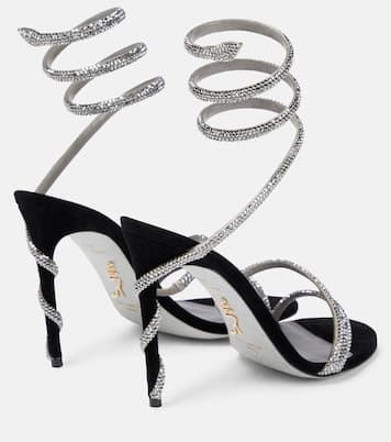 Cleo crystal-embellished velvet sandals | Rene Caovilla