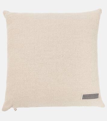 Bead-embellished linen cushion | Brunello Cucinelli