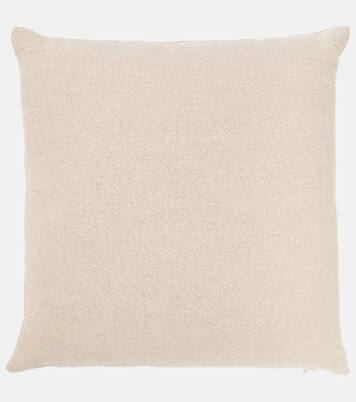 Bead-embellished linen cushion | Brunello Cucinelli