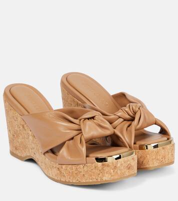 Avenue leather wedge sandals | Jimmy Choo