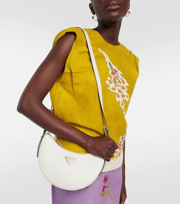 Arqué leather shoulder bag | Prada