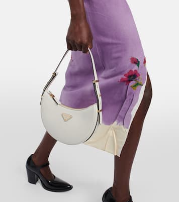 Arqué leather shoulder bag | Prada