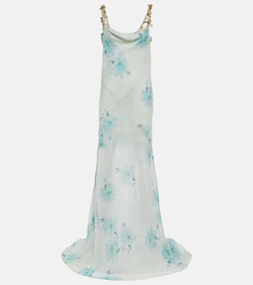 Floral embellished silk chiffon gown | Dries Van Noten
