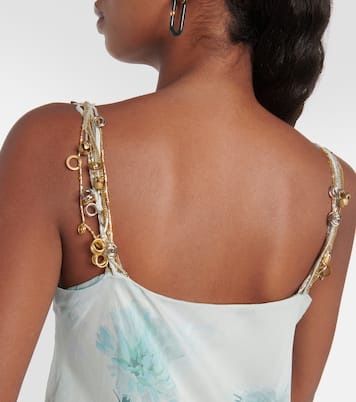 Floral embellished silk chiffon gown | Dries Van Noten