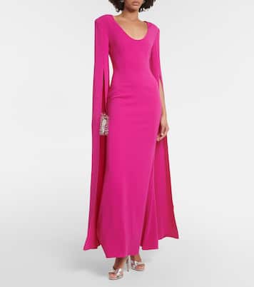 Cape-sleeve cady gown | Roland Mouret