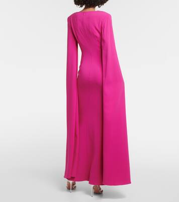 Cape-sleeve cady gown | Roland Mouret