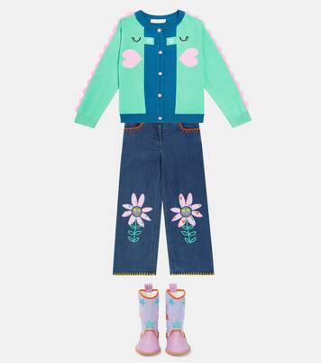 Colorblocked cotton cardigan | Stella McCartney Kids