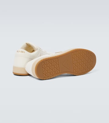 Downtown logo leather sneakers | Prada
