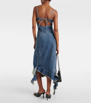 Delouise ruffled denim midi dress | Acne Studios