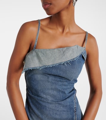 Delouise ruffled denim midi dress | Acne Studios