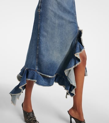 Delouise ruffled denim midi dress | Acne Studios