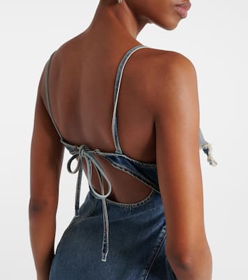 Delouise ruffled denim midi dress | Acne Studios