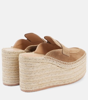 Espadrille-Wedges aus Veloursleder | Gianvito Rossi