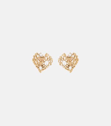 Bello London Orecchini A Clip Ethel G Placcati Oro Con Cristalli | 2x2cm Per Orecchie Non Forate