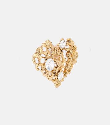 Boucles d'oreilles clip Coral Heart à ornements | Oscar de la Renta