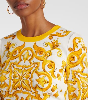 Robe midi Majolica en soie mélangée | Dolce&Gabbana