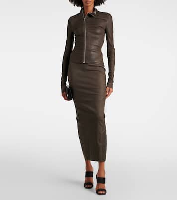 Dirt Pillar leather maxi skirt | Rick Owens