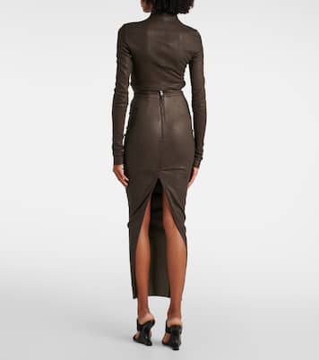 Dirt Pillar leather maxi skirt | Rick Owens