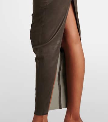 Dirt Pillar leather maxi skirt | Rick Owens